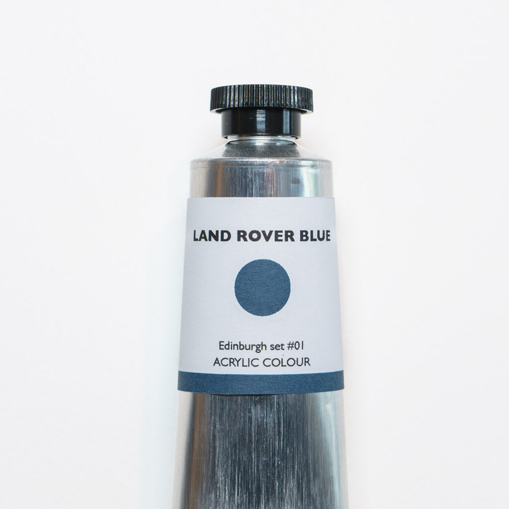 A tube of Land Rover Blue